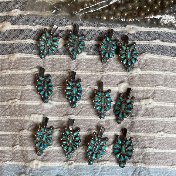 Vintage squash blossom turquoise necklace pieces Authentic - Picture 3 of 8